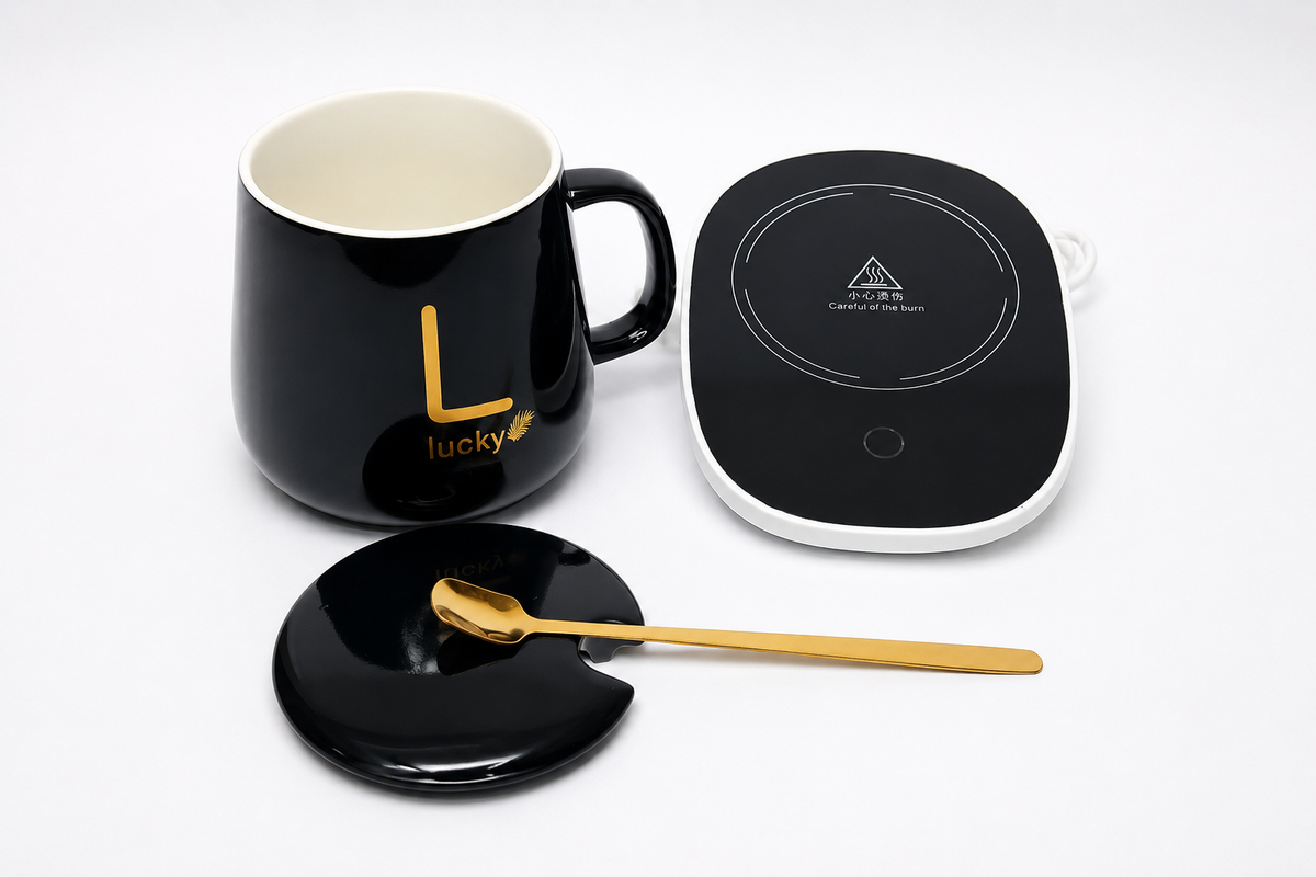 Taza Inteligente con Calentador Eléctrico y Cuchara