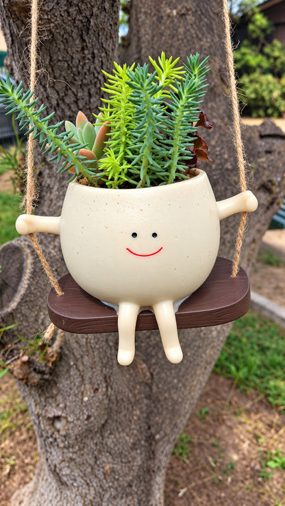 Macetero Colgante con Carita Sonriente