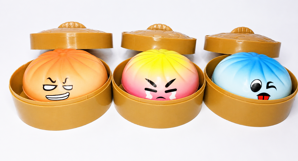 Bola Antiestrés Dumpling Squishy con Carita