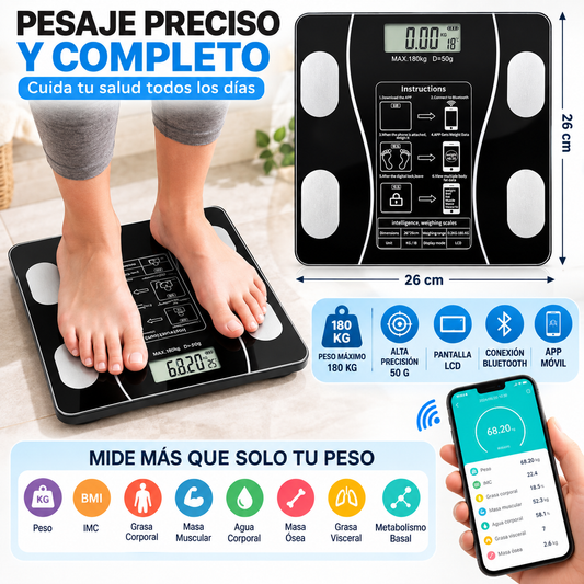 Balanza Inteligente Bluetooth 180 kg